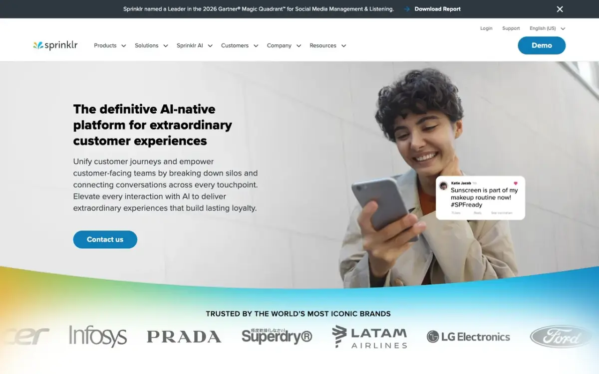 Sprinklr website